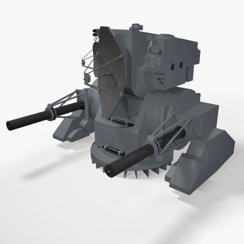 Warship Weapon System Kortik Modello 3D .c4d .max .obj .3ds .fbx .stl .blend
