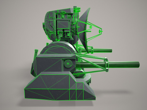 Warship Weapon System Kortik Modello 3D