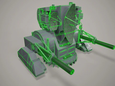 Warship Weapon System Kortik 3D Model