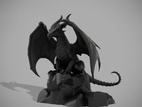 Dragon Guardian Statue 3D Print Model