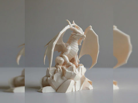 Statua del guardiano del drago Modello di stampa 3D