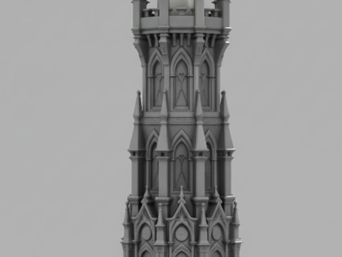 Gothic Candle Tower Sentinel 3D Print Model