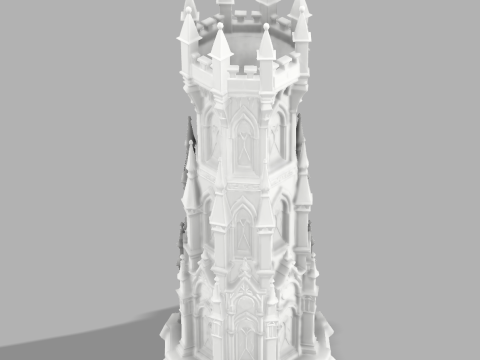 Gothic Candle Tower Sentinel 3D Print Model