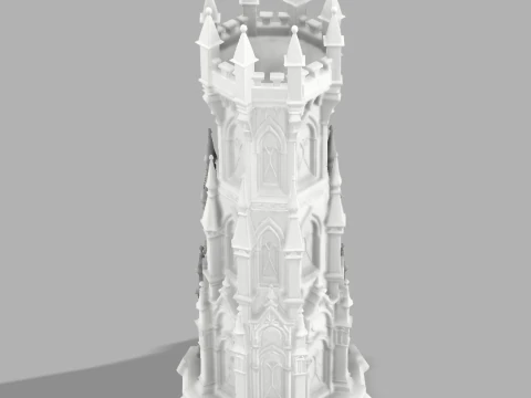 Gothic Candle Tower Sentinel 3D Print Model