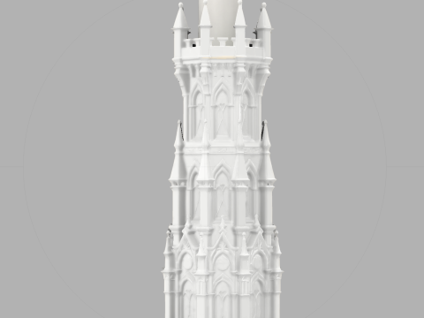 Gothic Candle Tower Sentinel 3D Print Model