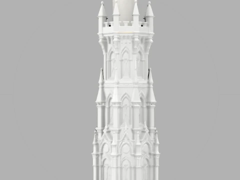 Gothic Candle Tower Sentinel 3D Print Model