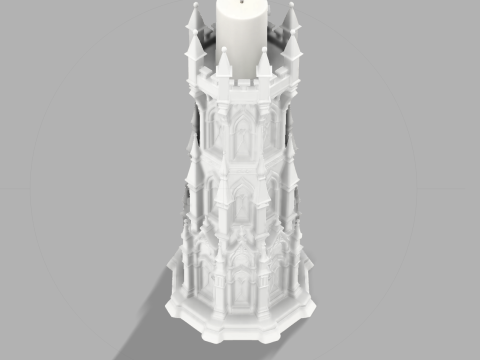 Gothic Candle Tower Sentinel 3D Print Model