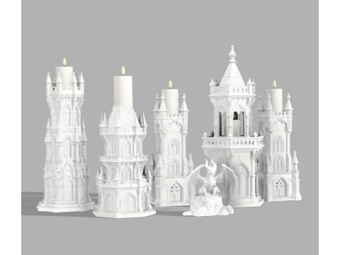 Gothic Candle Tower Sentinel 3D Print Model