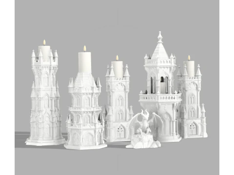 Gothic Candle Tower Sentinel 3D Print Model