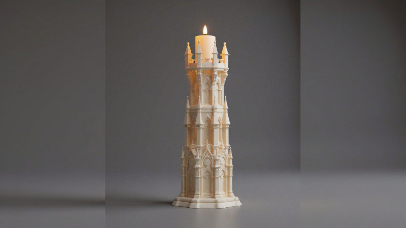 Gothic Candle Tower Sentinel Model do druku 3D .c4d .max .obj .3ds .fbx .stl .blend 