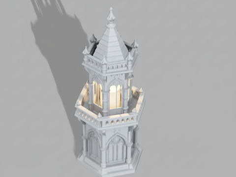 Gothic Candle Tower Keep 3D Print Model