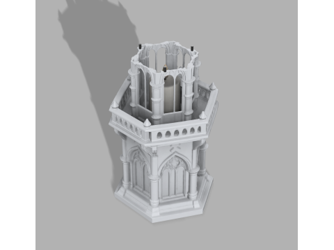 Gothic Candle Tower Keep 3Dプリントモデル