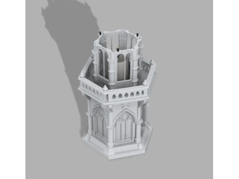 Gothic Candle Tower Keep 3D Print Model