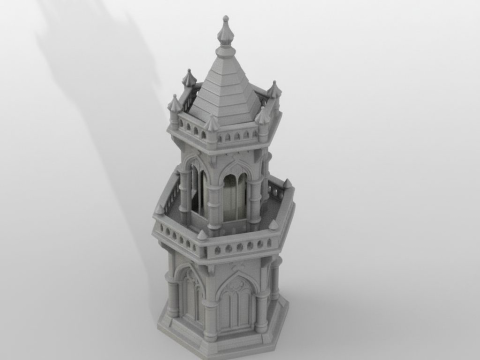 Gothic Candle Tower Keep 3Dプリントモデル