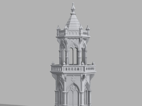 Gothic Candle Tower Keep 3Dプリントモデル