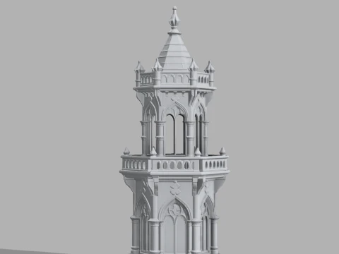 Gothic Candle Tower Keep 3D Print Model