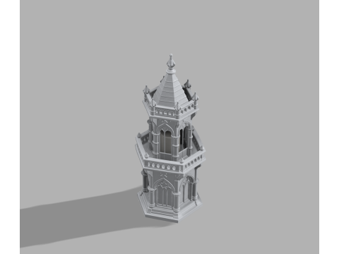 Gothic Candle Tower Keep 3Dプリントモデル