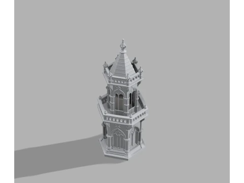 Gothic Candle Tower Keep 3D Print Model
