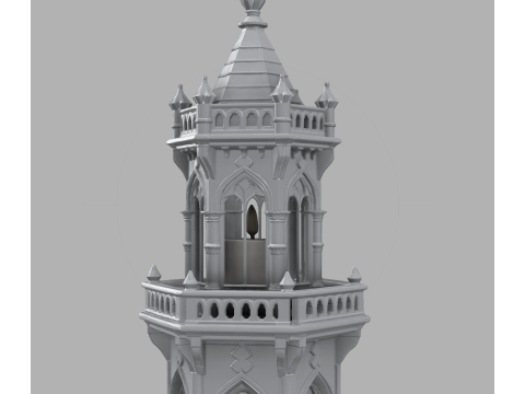 Gothic Candle Tower Keep 3Dプリントモデル