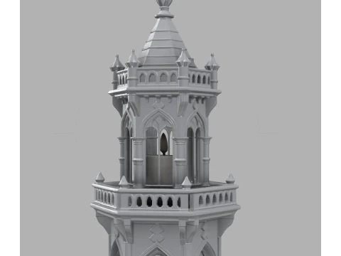Gothic Candle Tower Keep 3D Print Model