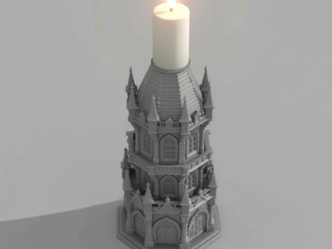 Gothic Candle Tower Bastion 3D Print Model
