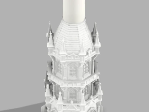 Gothic Candle Tower Bastion 3D Print Model