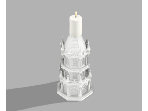 Gothic Candle Tower Bastion 3D Druckmodell