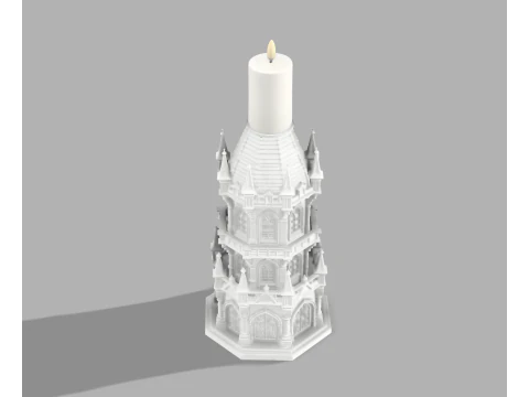 Gothic Candle Tower Bastion 3D Print Model