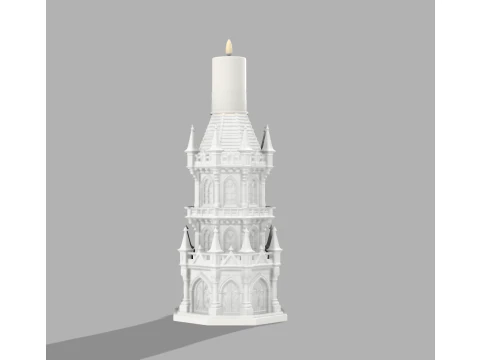 Gothic Candle Tower Bastion 3D Print Model
