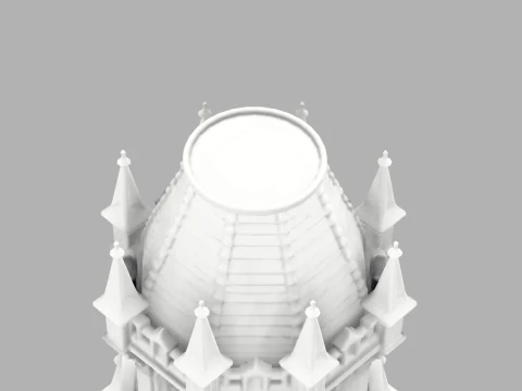 Gothic Candle Tower Bastion 3D Print Model
