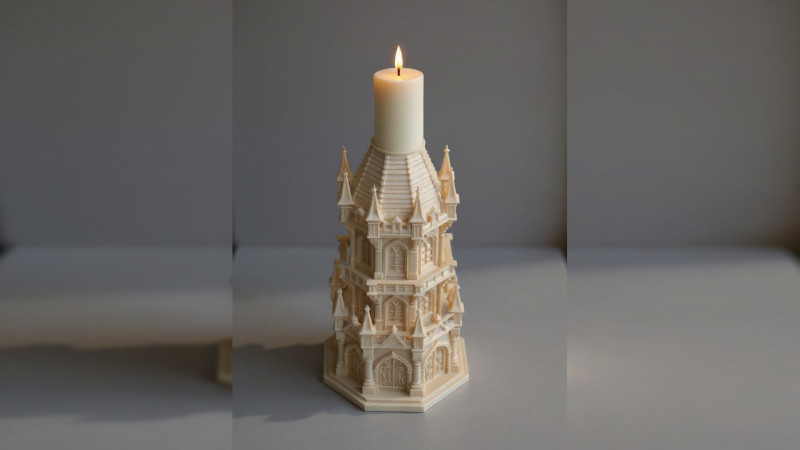 Gothic Candle Tower Bastion 3D Druckmodell .c4d .max .obj .3ds .fbx .stl .blend 