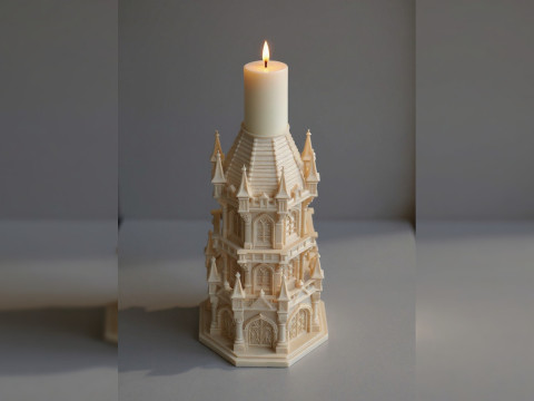 Gothic Candle Tower Bastion 3D 프린트 모델
