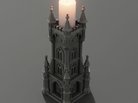 Gothic Candle Tower Moonspire 3D Print Model