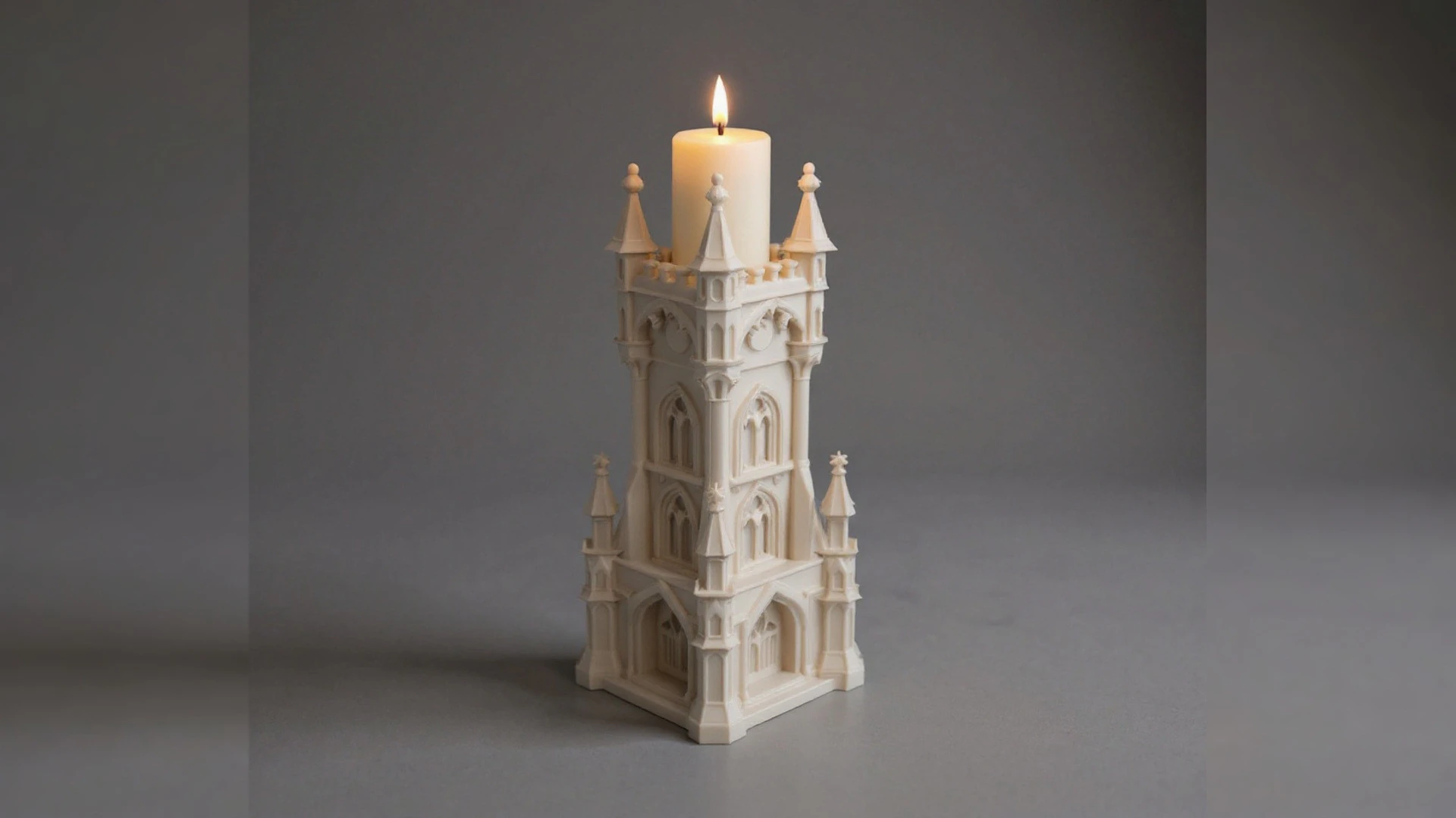 Gothic Candle Tower Moonspire 3D Print Model .c4d .max .obj .3ds .fbx .stl .blend