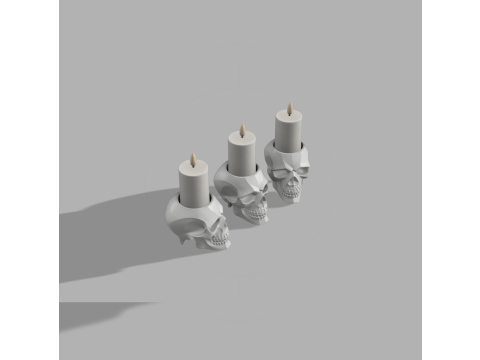 Skull Candle Holder - Gothic Decor 3D 打印模型