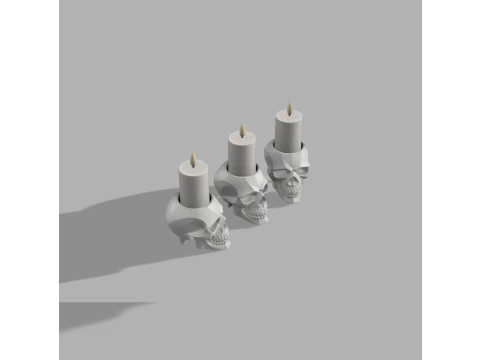 Skull Candle Holder - Gothic Decor 3D Print Model