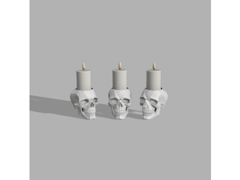 Skull Candle Holder - Gothic Decor 3D 打印模型