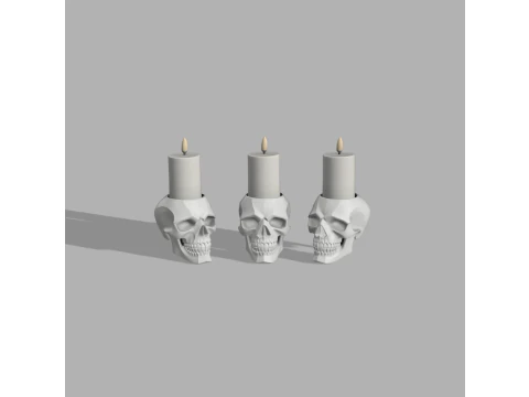 Skull Candle Holder - Gothic Decor 3D Print Model