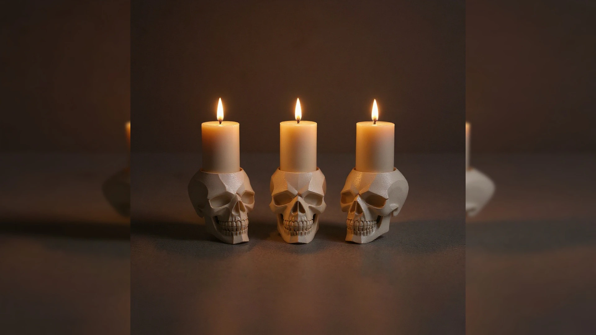 Skull Candle Holder - Gothic Decor 3D Print Model .c4d .max .obj .3ds .fbx .stl .blend 