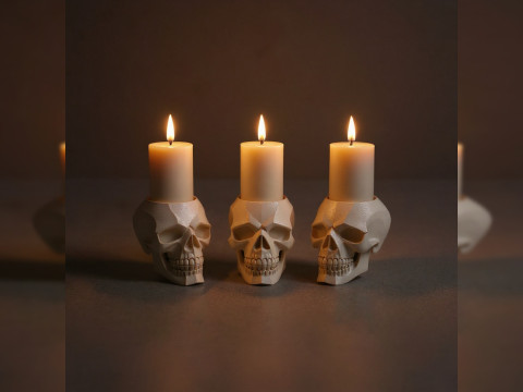 Skull Candle Holder - Gothic Decor Modelo de Impressão 3D