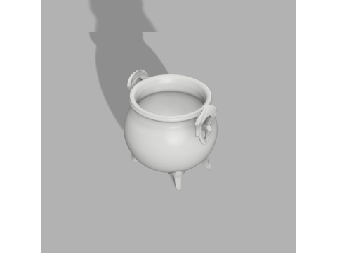 Witch Horned Cauldron - Mystic Candle Holder 3D Print Model