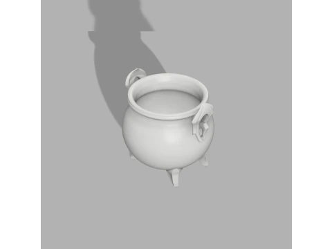 Witch Horned Cauldron - Mystic Candle Holder 3D Print Model