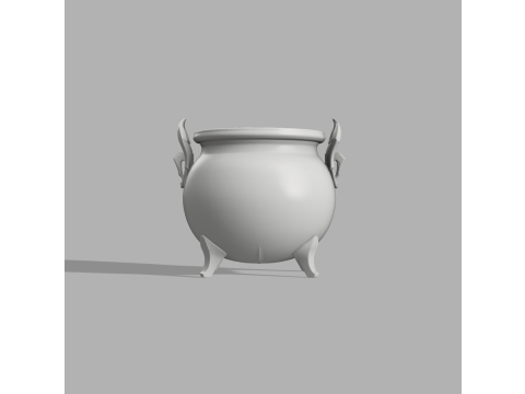 Witch Horned Cauldron - Mystic Candle Holder 3D Print Model