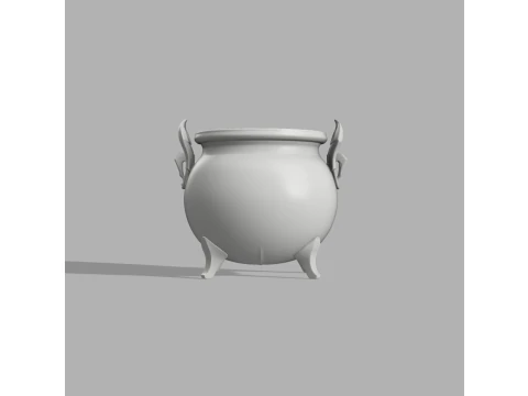 Witch Horned Cauldron - Mystic Candle Holder 3D Print Model