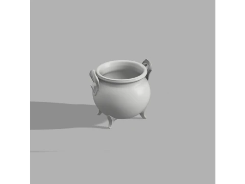 Witch Horned Cauldron - Mystic Candle Holder 3D Print Model