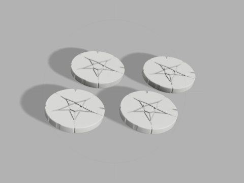 Mystic Rune Coasters - Fantasy Drink Set 4 Pack 3D Druckmodell