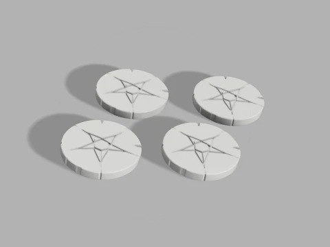 Mystic Rune Coasters - Conjunto de bebidas fantasia com 4 unidades Modelo de Impressão 3D
