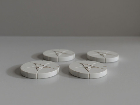 Mystic Rune Coasters - Fantasy Drink Set 4 Pack 3D 프린트 모델