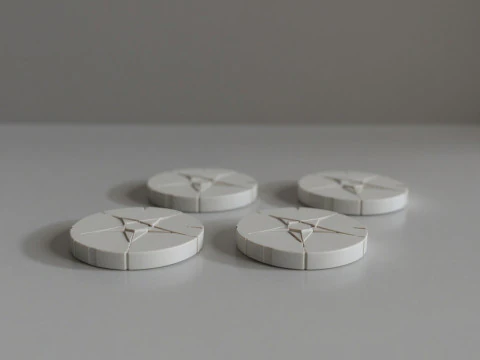 Mystic Rune Coasters - Conjunto de bebidas fantasia com 4 unidades Modelo de Impressão 3D