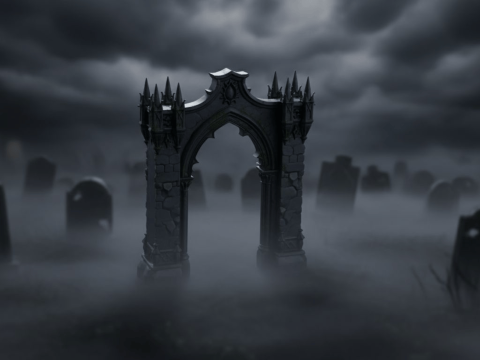 Gothic Arch Gate - Medieval Halloween Decor Modelo de Impressão 3D
